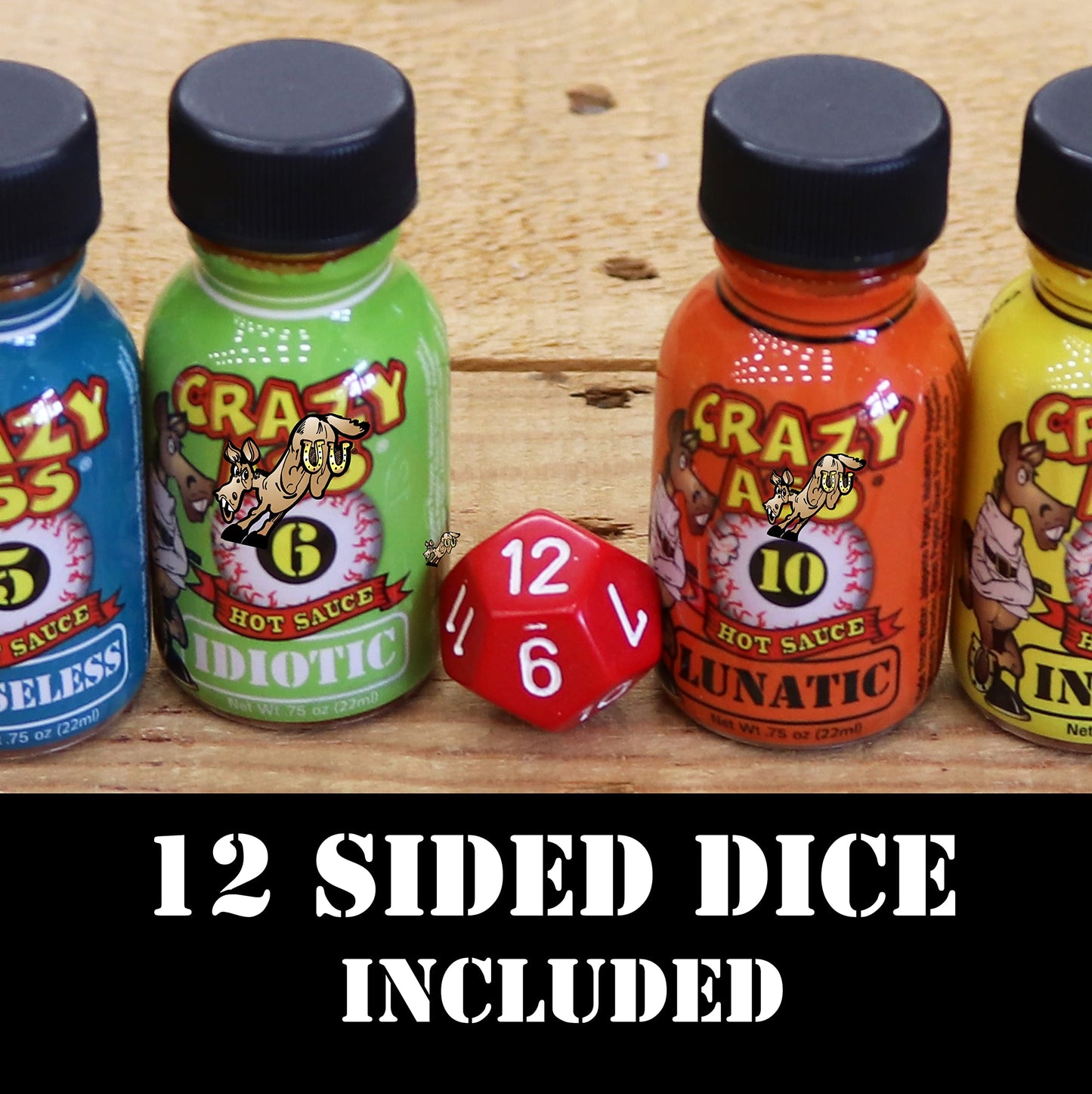 ASS KICKIN Crazy Hot Sauce Gift Set - Gourmet Challenge Dice Game - 1 Count