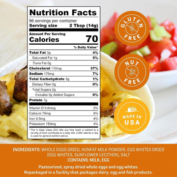 Judee'S Gluten Free Scrambled Egg Mix, 1.5Lb, Baking Supplies, Non-Gmo And Nut-Free Camping Food Essentials, Backpacking Eggs Id