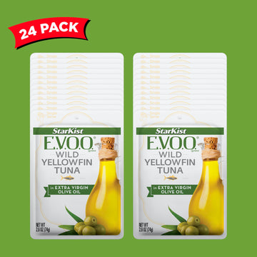 Starkist E.V.O.O. Yellowfin Tuna In Extra Virgin Olive Oil, 2.6 Oz, Pack Of 24