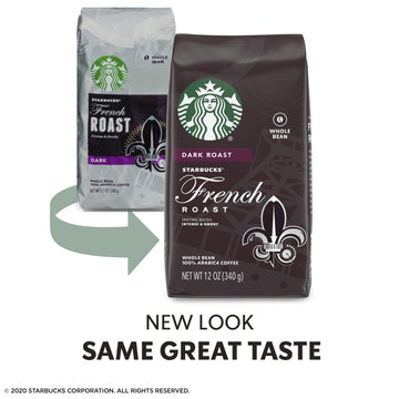 Starbucks Dark Roast Whole Bean Coffee — French Roast — 100% Arabica — 1 Bag (12 Oz.)
