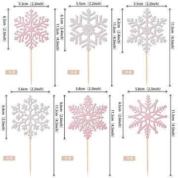 36 Pcs Snowflake Cupcake Toppers Glitter Winter Frozen Theme Cupcake Picks Little Snowflake Cake Decorations For Winter Wonderla