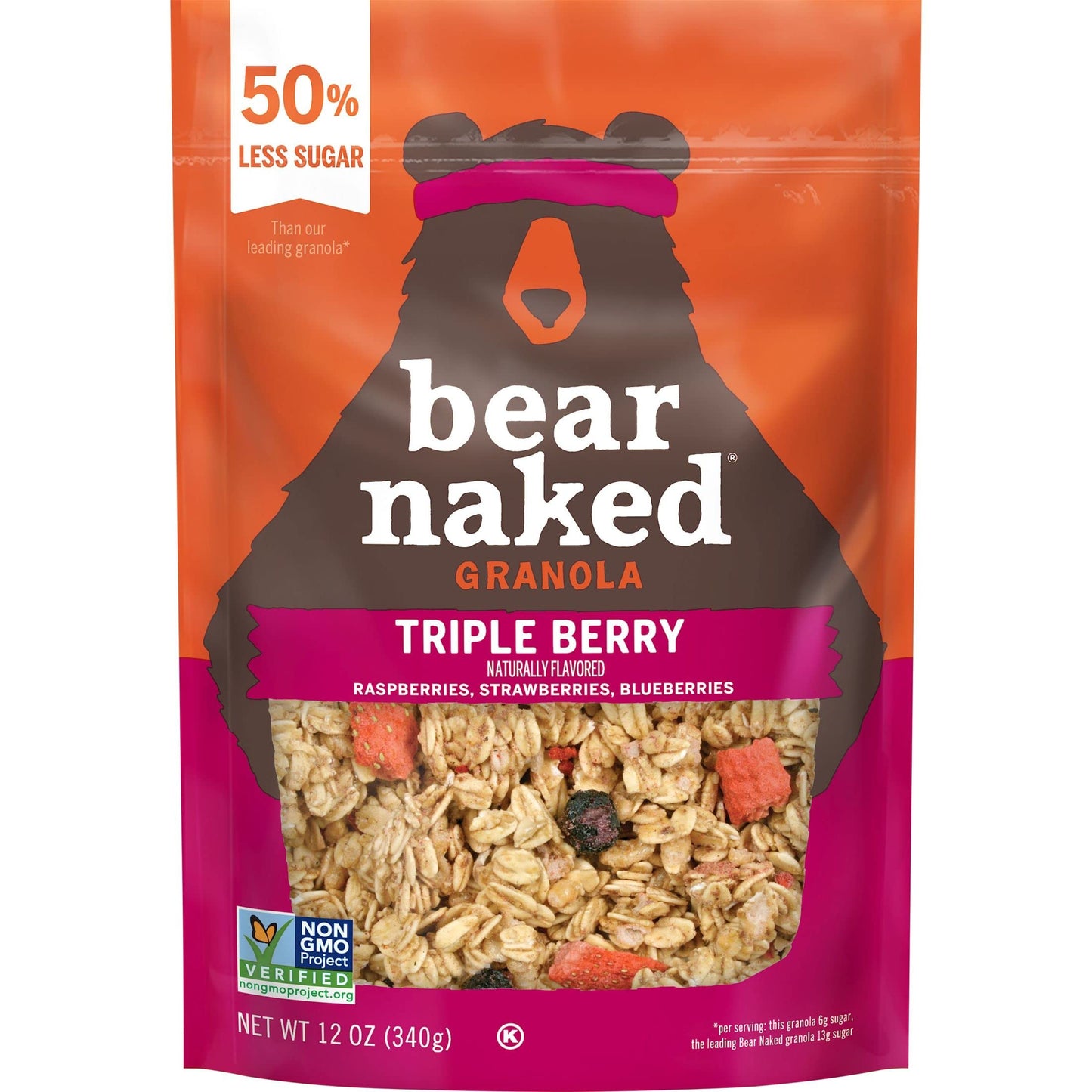 Bear Naked Granola Cereal, Vegan Triple Berry Crunch, 12 Ounce (Pack of 6)