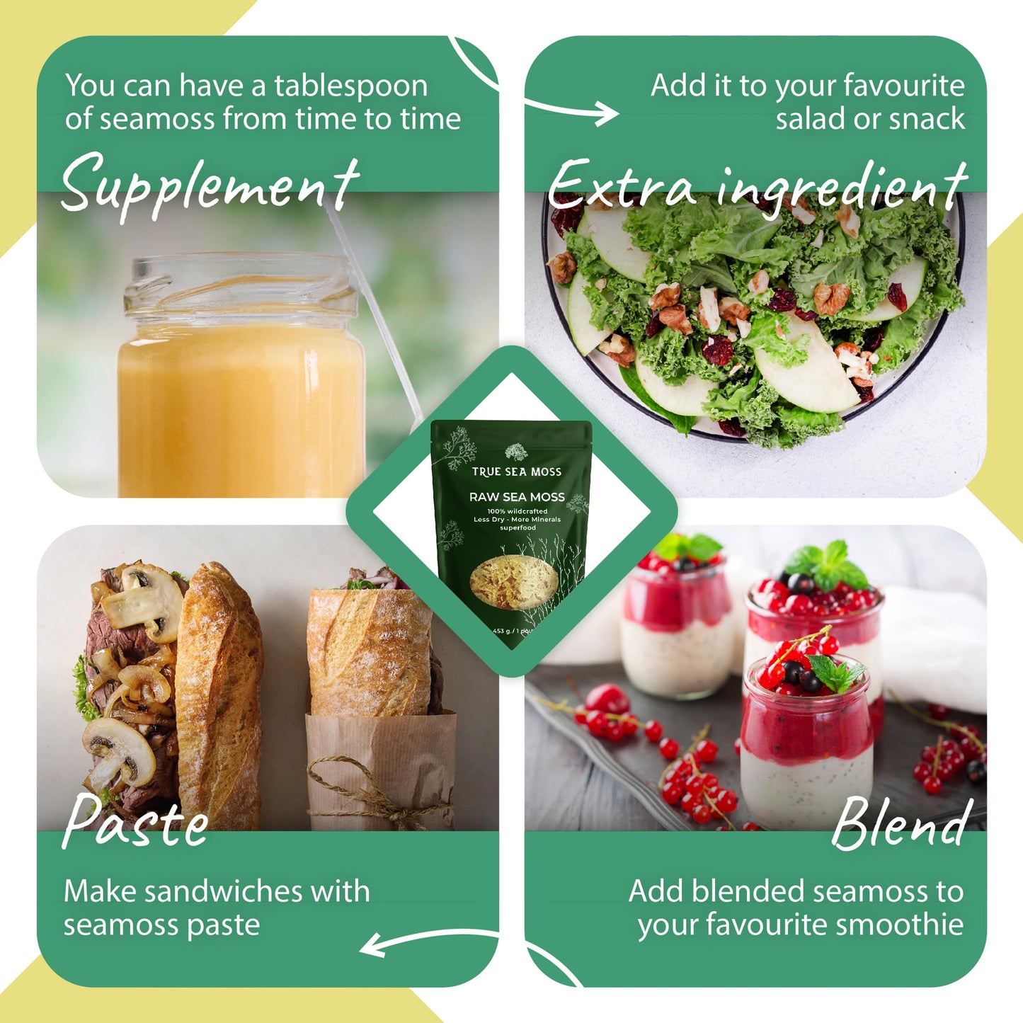 Sea Moss Raw By Trueseamoss (3 Pounds) - Wild Crafted Seamoss Raw - 100% Irish Sea Moss - Dried Sea Moss Advanced Drink - Clean