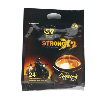 Trung Nguyen G7 3-In-1 Strong X2 Instant Coffee For Energy Boost - Roasted Ground Coffee Blend With Non-Dairy Creamer And Sugar