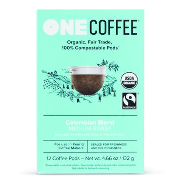 Onecoffee Organic Colombian Blend 12 Count Single Serve Coffee 100% Compostable K Cup For Keurig Machines