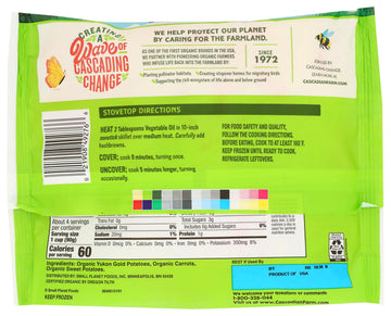 Cascadian Farm Organic Root Vegetable Hash Browns, Non-GMO, Frozen Vegetables, 12 oz.