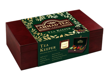 Ahmad Tea Wooden Tea Keeper Box with 80 Assorted Tea Bags, Model 921