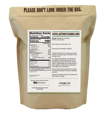 Anthony'S Almond Meal Flour, Unblanched, 5 Lb, Gluten Free, Non Gmo, Keto Friendly