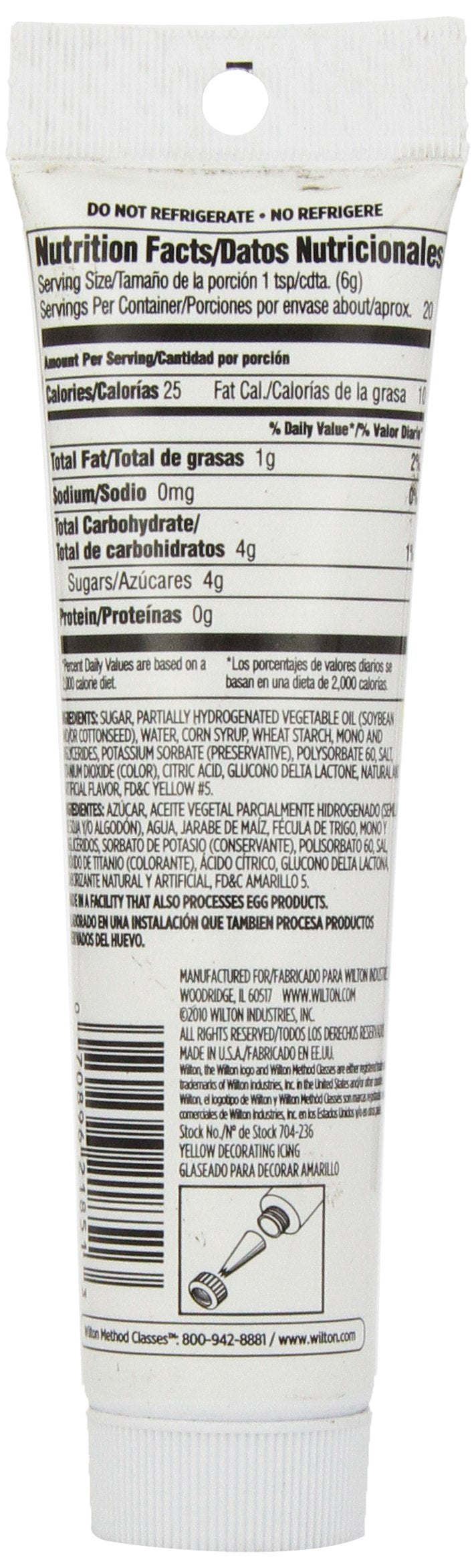 Wilton Yellow Icing Tube, Lemon