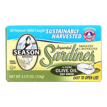 Case of Season Skinless & Boneless Imported Sardines in Soy Oil