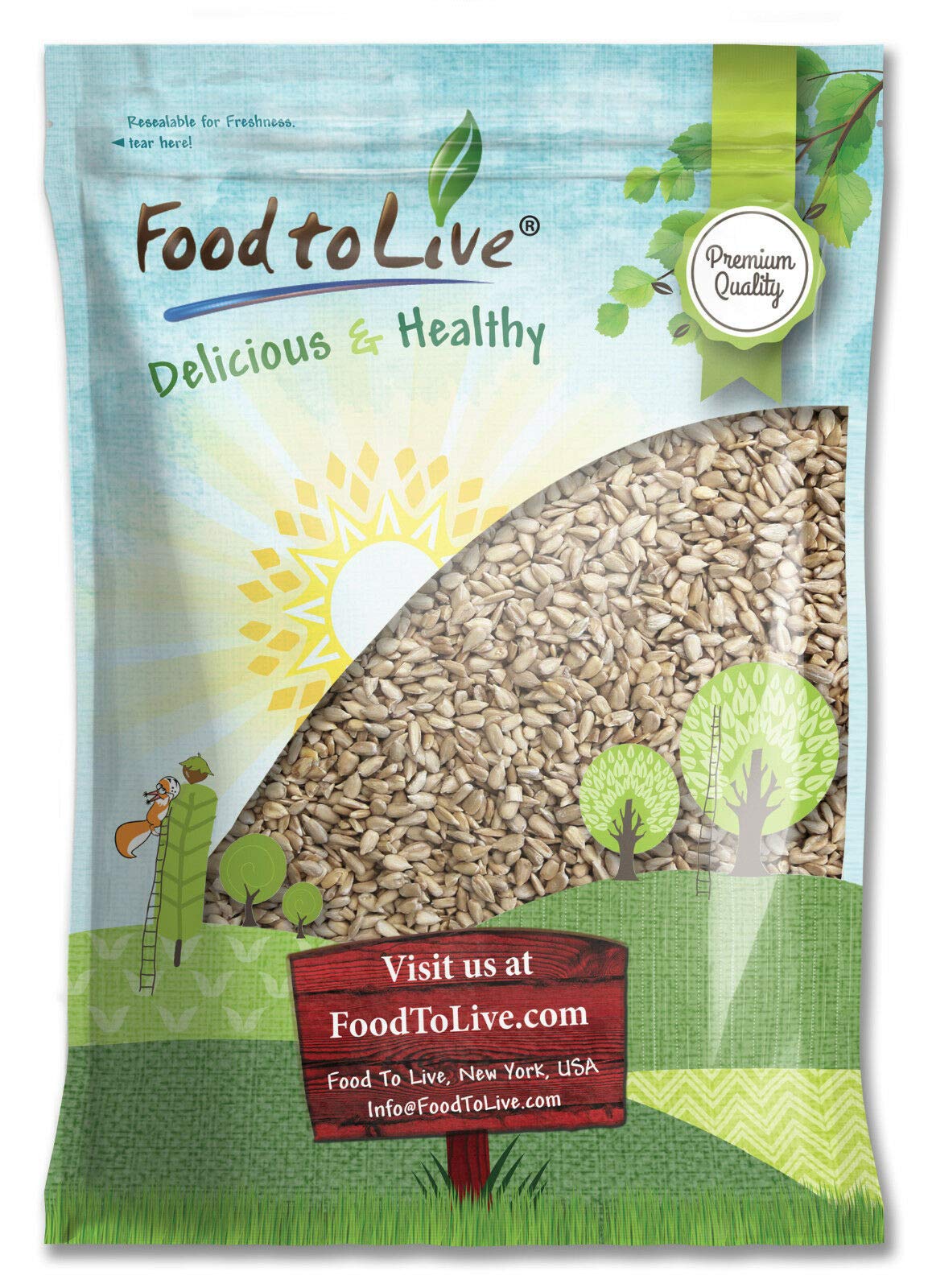 Food To Live Sunflower Seeds, 12 Pounds – Non-Gmo Verified, Kernels, No Shell, Kosher, Raw, Vegan, Sirtfood, Bulk