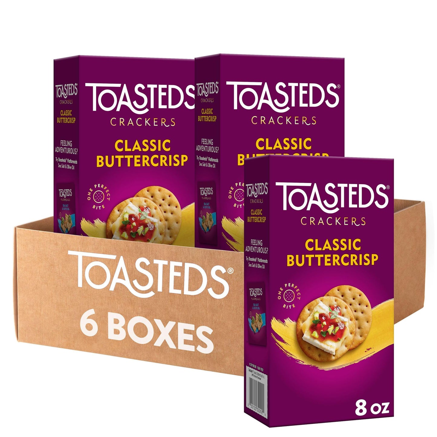 Toasteds ers, Party Snacks, Lunch Snacks, Classic Buttercrisp (6 Boxes)