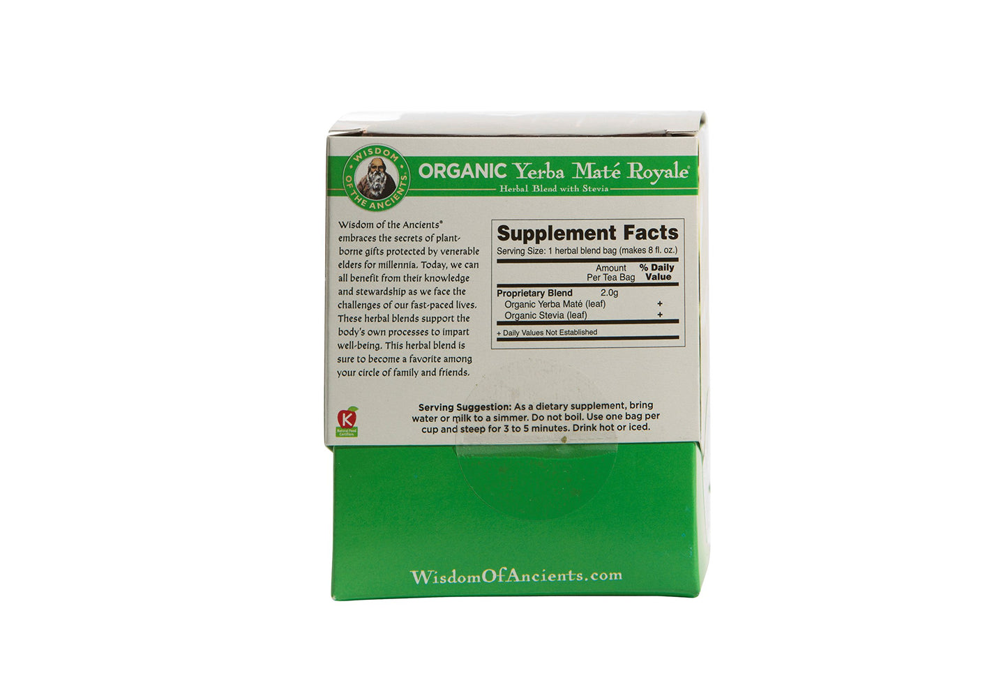 WISDOM OF THE ANCIENTS Organic Yerba Maté Tea Bags, 16 Count, Royale, Teabags
