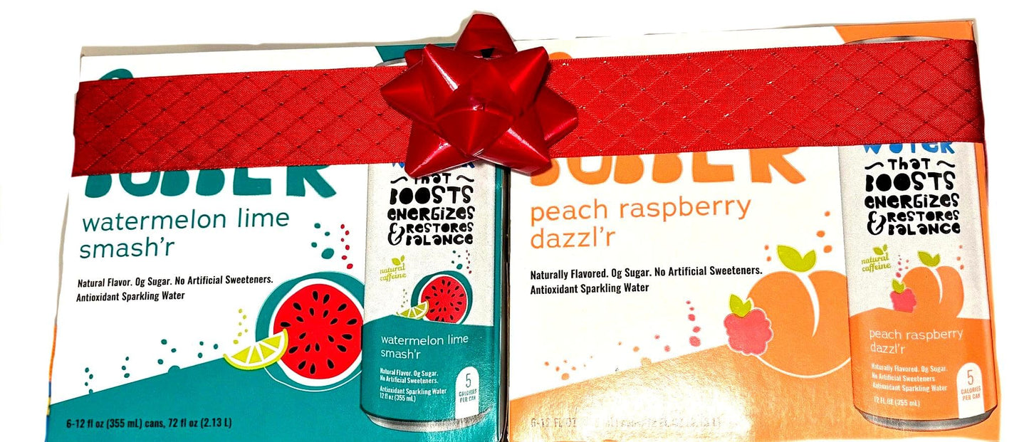Bubblr Peach Raspberry Dazzlr and Watermelon Lime Smashr, Antioxidant Sparkling Water, Gift Variety Pack, 12 Fl Oz (Pack of 12)
