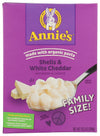 Annie s Homegrown Shells & White Cheddar Mac & Cheese Family Size, No Artificial Flavor, 10.5 Ounces (Pack Of 6)