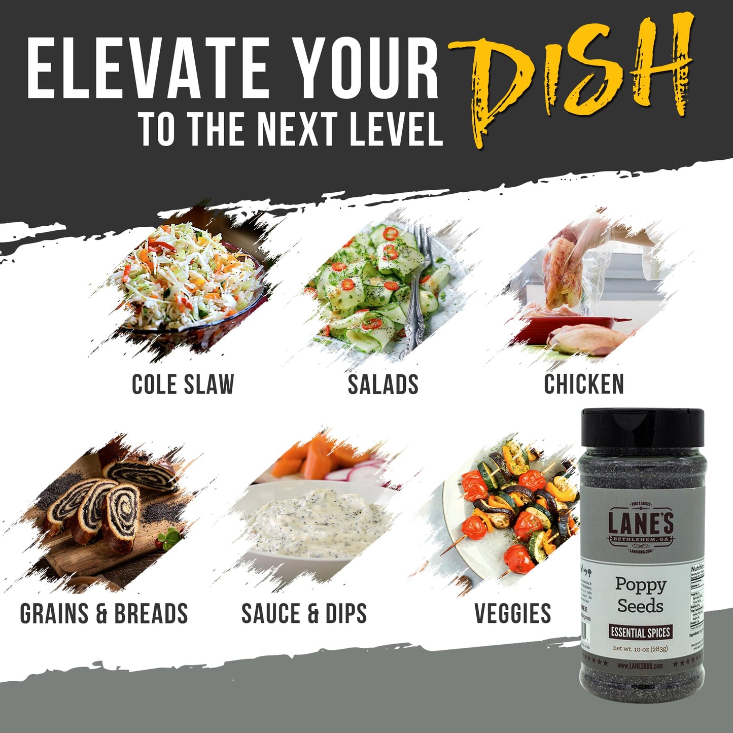 Lane'S Black Poppy Seeds, All-Natural Poppy Seeds For Baking & Cooking, Add Flavor To Bread, Cakes, Muffins & Pastries, Made In