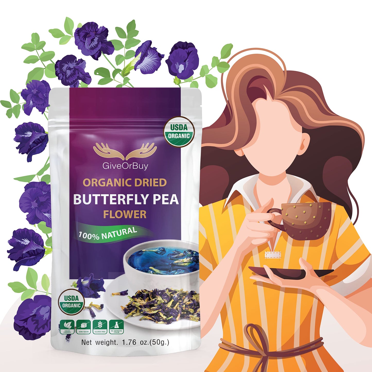 Butterfly Pea Flower Tea GIVEORBUY