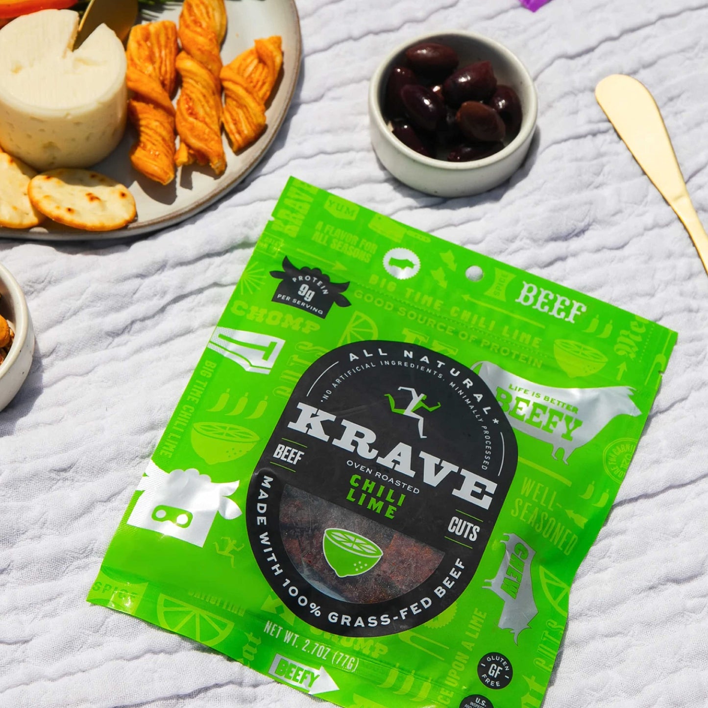 KRAVE Beef Jerky, Chili Lime - Gluten Free, Protein Packed Snack - 2.7 Ounce