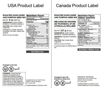 Food To Live Dry Roasted Sunflower And Pumpkin Seed Mix, 8 Ounces - Oven Roasted, No Oil Added, Natural Snack, Rich In Protein,