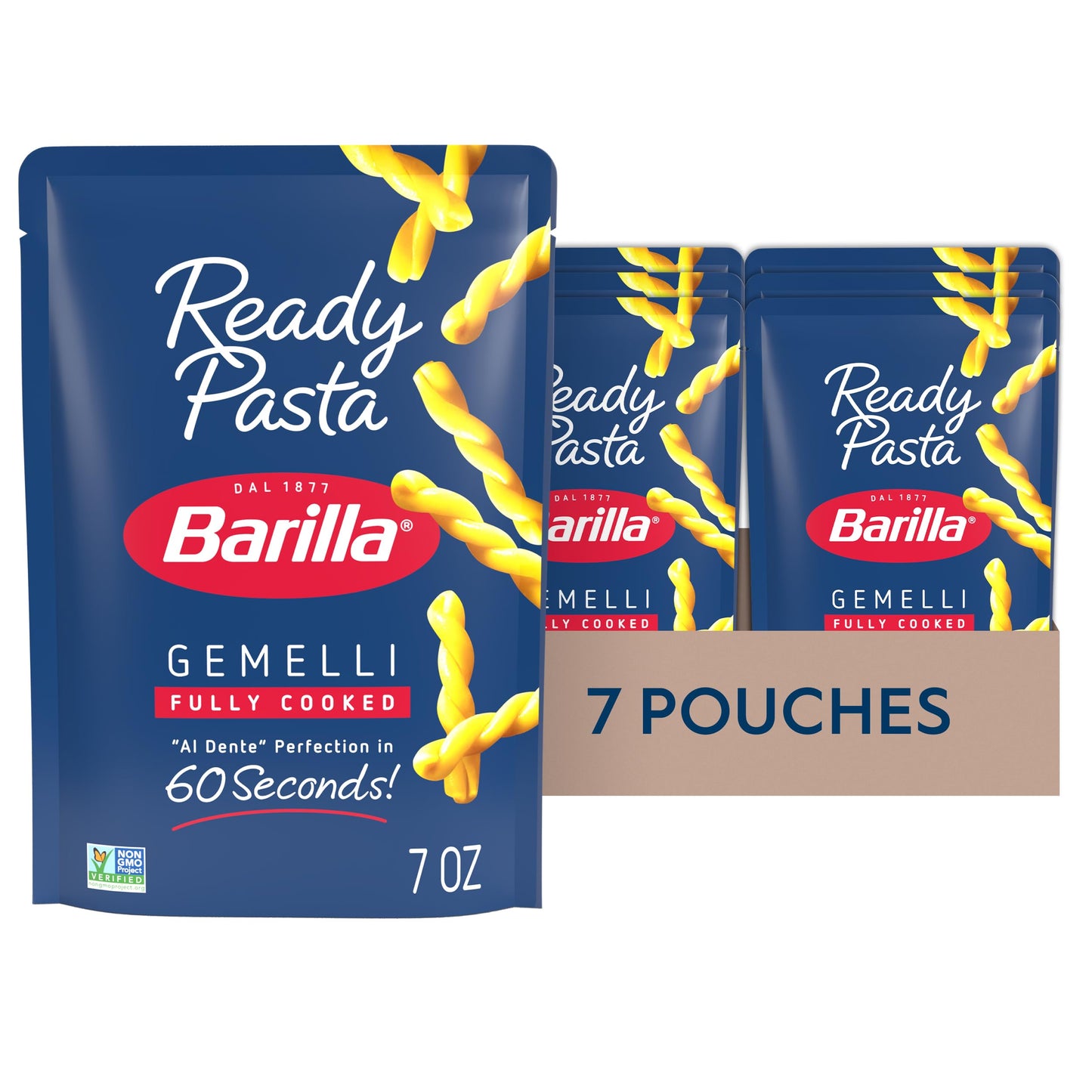 Barilla Ready Pasta Fully Cooked Gemelli Pasta Non-Gmo & Kosher 7 Oz (Pack Of 7)