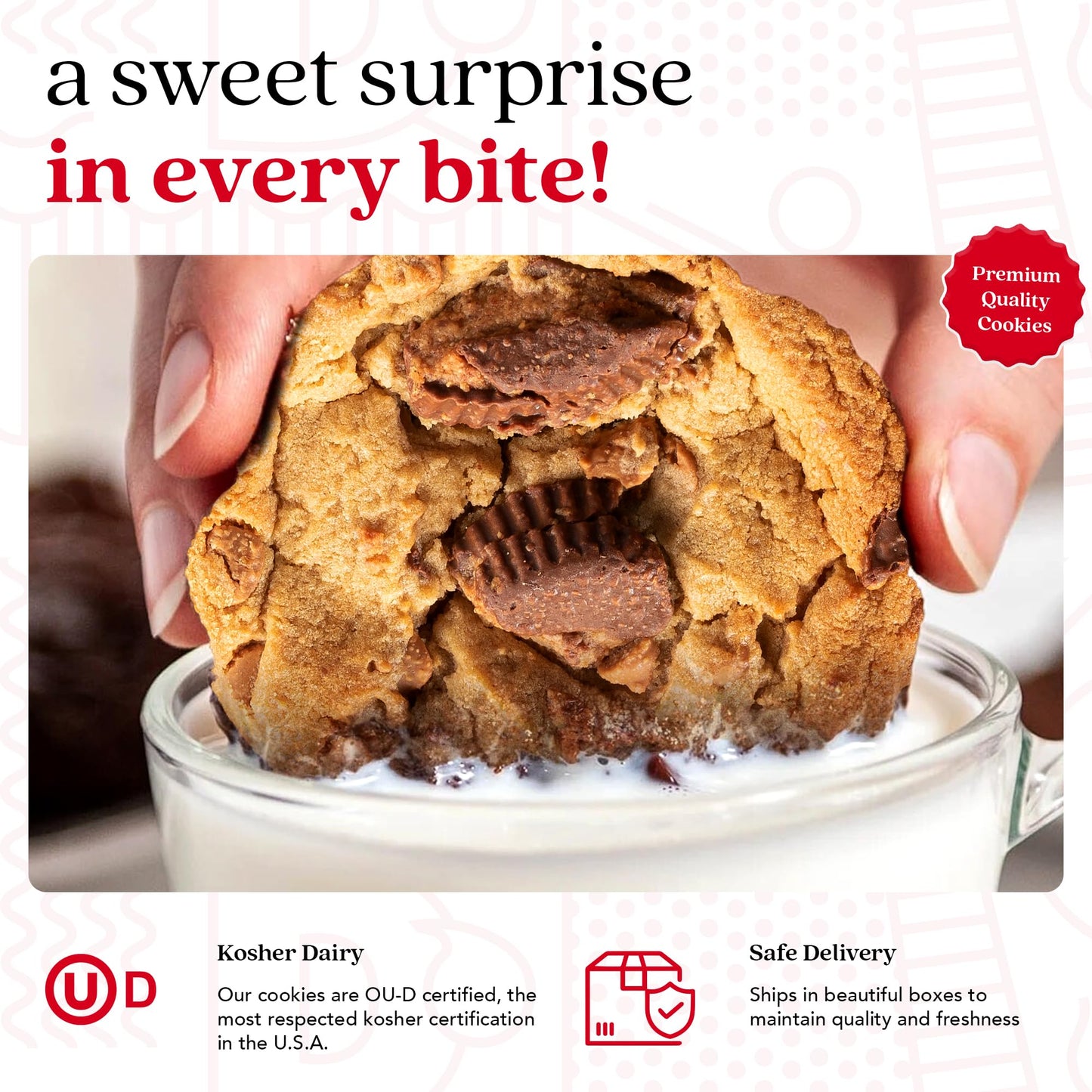 David'S Cookies Peanut Butter Chunk Fresh-Baked Decadent Cookie Gift Basket Tin - Luscious Large Peanut Butter Cookies With No A