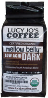 Lucy Jo'S Coffee, Organic Mellow Belly Dark Low Acid Blend, Whole Bean, 11 Oz
