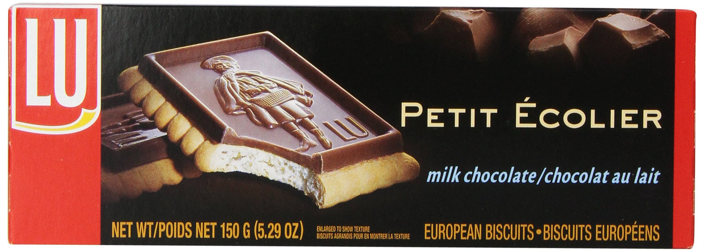 LU Cookies Le Petit Ecolier, The Little Schoolboy, 5.29 oz Boxes, Milk Chocolate, 6 pk