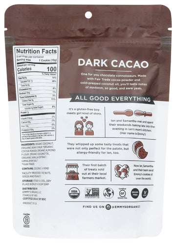 EMMYS Organic Dark Cacao Macaroons, 6 OZ