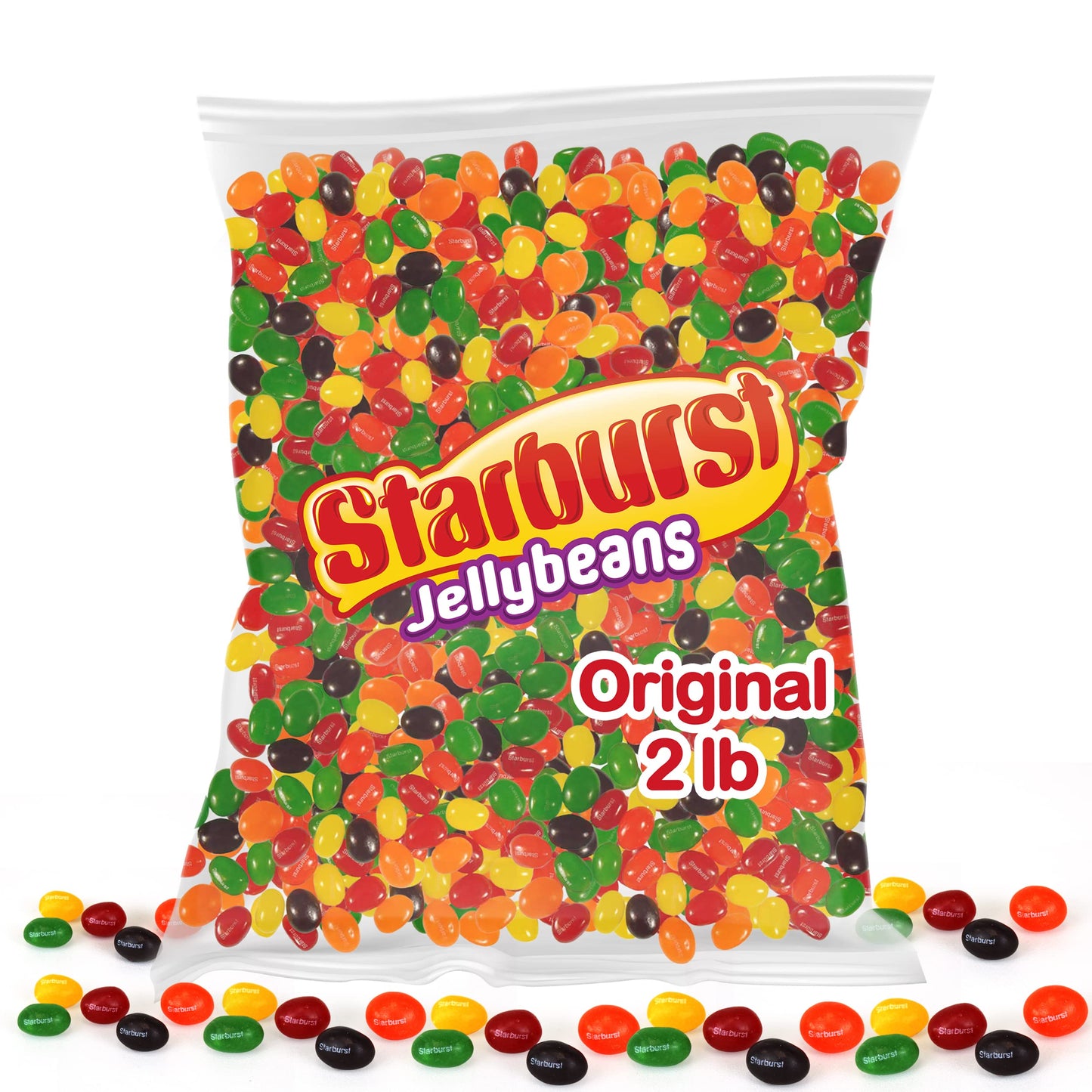 Starburst Original Jelly Beans (2 Pound) Holiday Candy - Comes In A Resealable Bag - Jelly Beans Bulk - Perfect For Parties, Chr