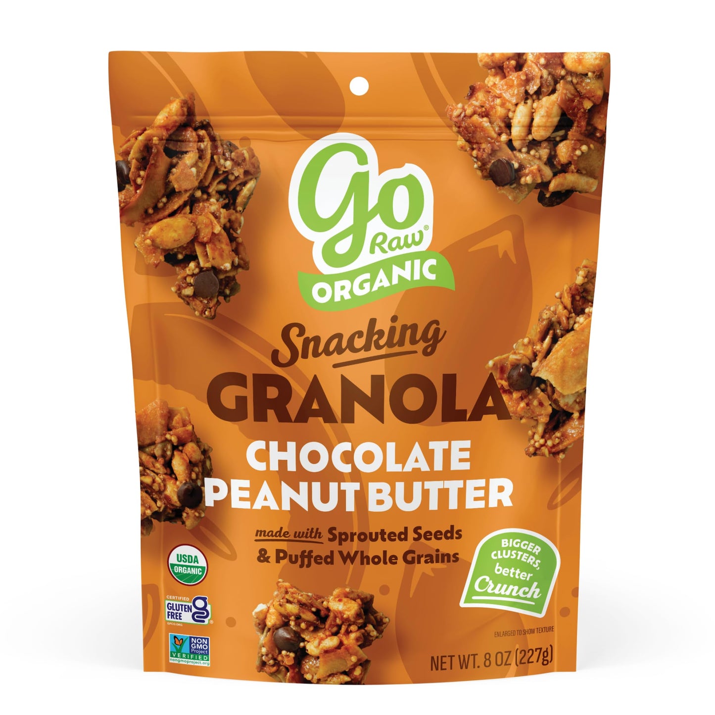 Go Raw Chocolate Peanut Butter Snacking Granola, 8Oz Pouch