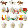 Ephlyn Horse Derby Cupcake Toppers - 36 Pcs Race Horse Toothpick Decorations for Party Supplies