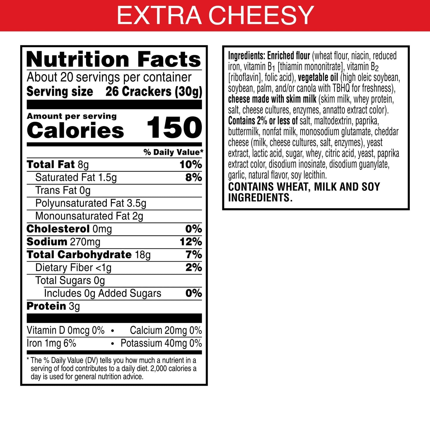 Cheez-It Cheese Crackers, Baked Snack Crackers, Lunch Snacks, Family Size, Extra Cheesy, 21Oz Box (1 Box)