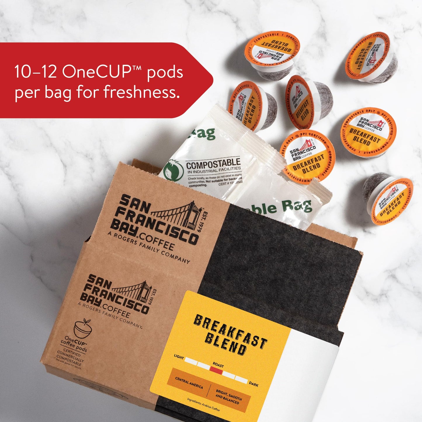 SAN FRANCISCO BAY Breakfast Blend K-Cup Pods, 24 Count, Compatible with Keurig malt-inspired
