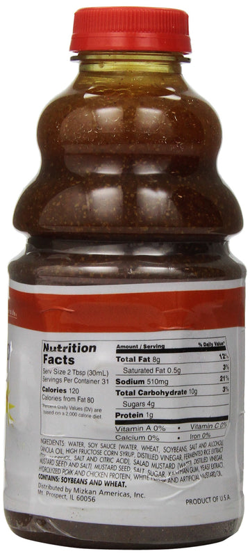 Mizkan Mustard Dressing, 32 Fl Oz - Tangy Flavor for Salads and Dips, Perfect for Cooking and Grilling, Pack of 1