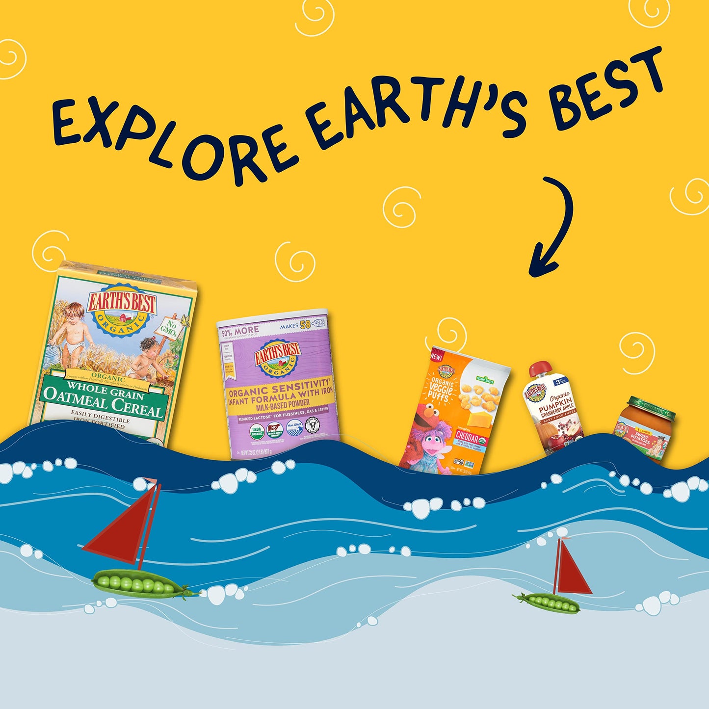 Earths Best Organic Baby Food Pouches, Fruit and Grain Puree for Babies 6 Months and Older, Organic Apple Peach and Oatmeal Pur