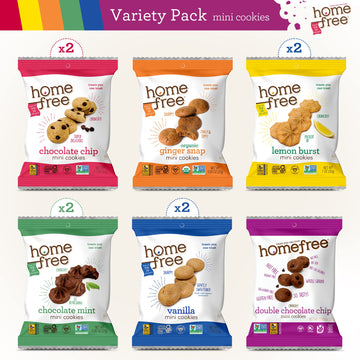 Homefree Mini Cookies Variety Pack, Gluten Free, Nut Free, Vegan, Cookie Snack Packs, School Safe and Allergy Friendly Snack (Pa