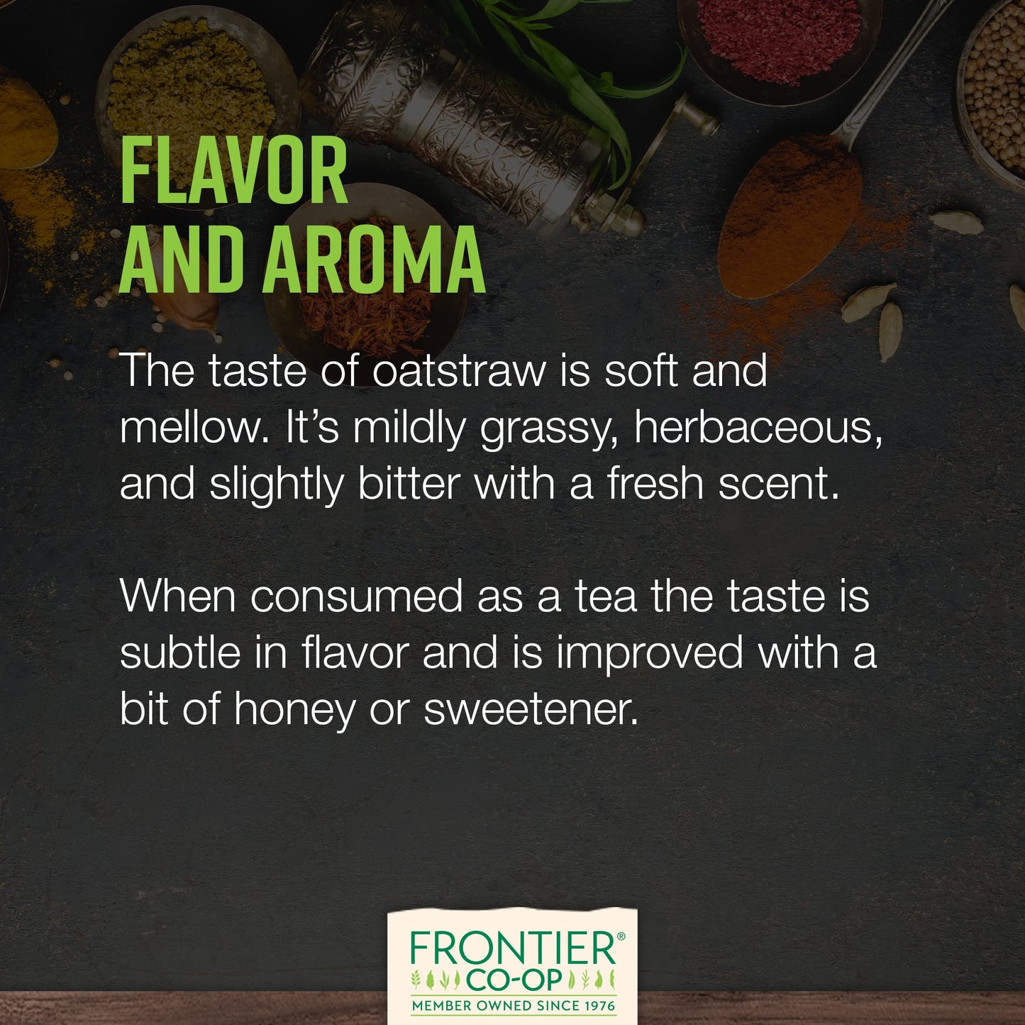 Frontier Co-op Organic Cut & Sifted Oatstraw Green Tops 1lb