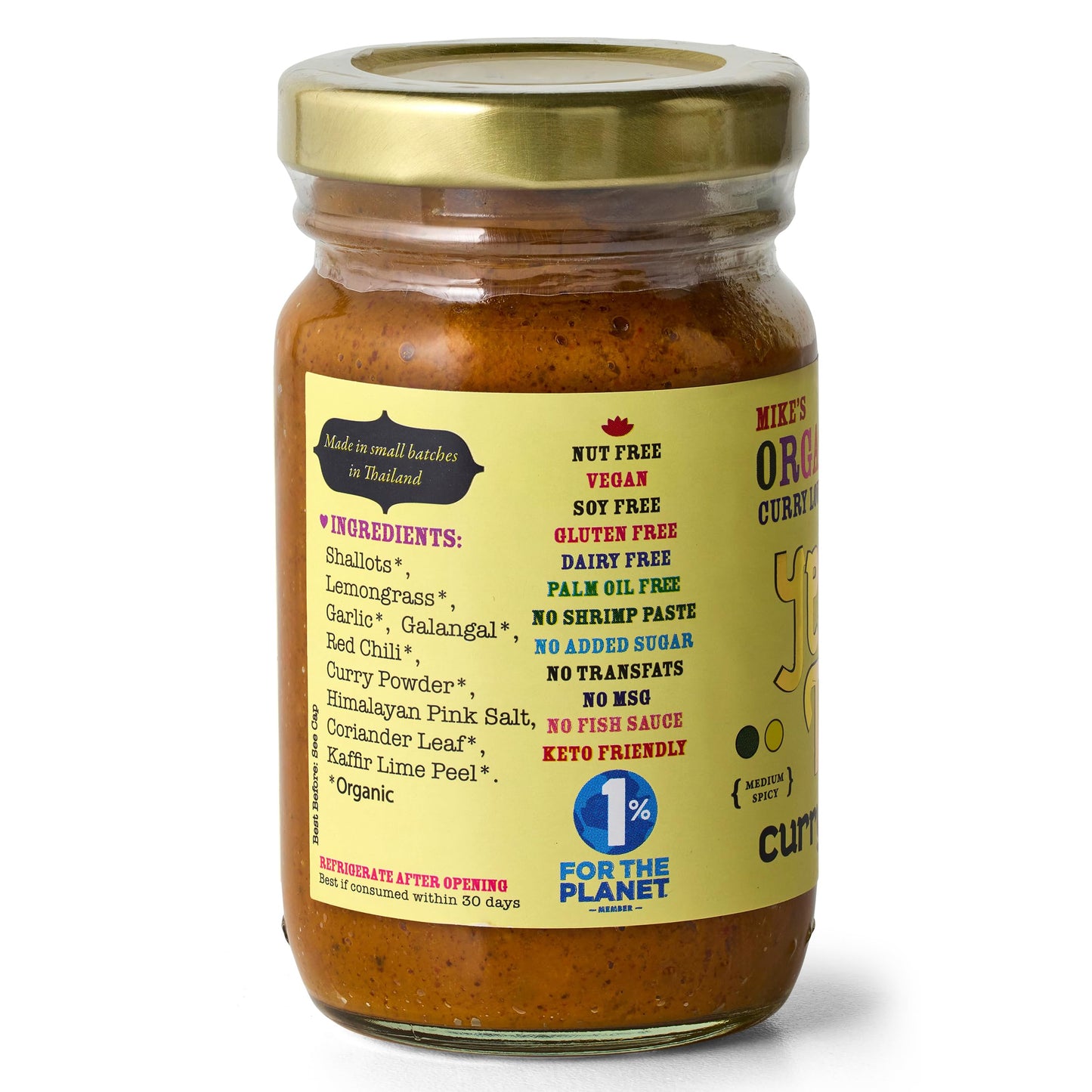 6 Pack Variety of Curry Pastes ORGANIC. VEGAN. DAIRY FREE. SUGAR FREE. KETO FRIENDLY. MADE IN THAILAND. | case of 6 x 4.23 oz gl