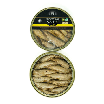 AYKU Smoked Riga Sprats in Oil, 5.6 Oz. Tin, Pack of 12