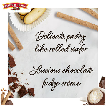 Pepperidge Farm Pirouette Cookies, Chocolate Fudge Cr me Filled Wafers, 13.5 Oz Tin (Pack of 2)