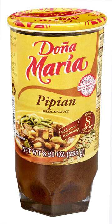 Doña María Mole Pipian Sauce, 8.25 oz (Pack of 12) - Authentic Mexican Flavor, Perfect for Cooking