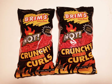 Brims Hot Crunchy Cheese Curls 2 Packs each 7 oz bags