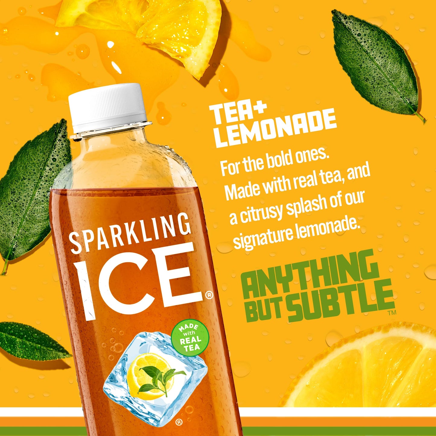 Sparkling Ice Tea + Lemonade Sparkling Water, Zero Sugar, 17 Fl Oz Bottles, Pack of 12 - Low Calorie Beverage with Vitamins & Antioxidants