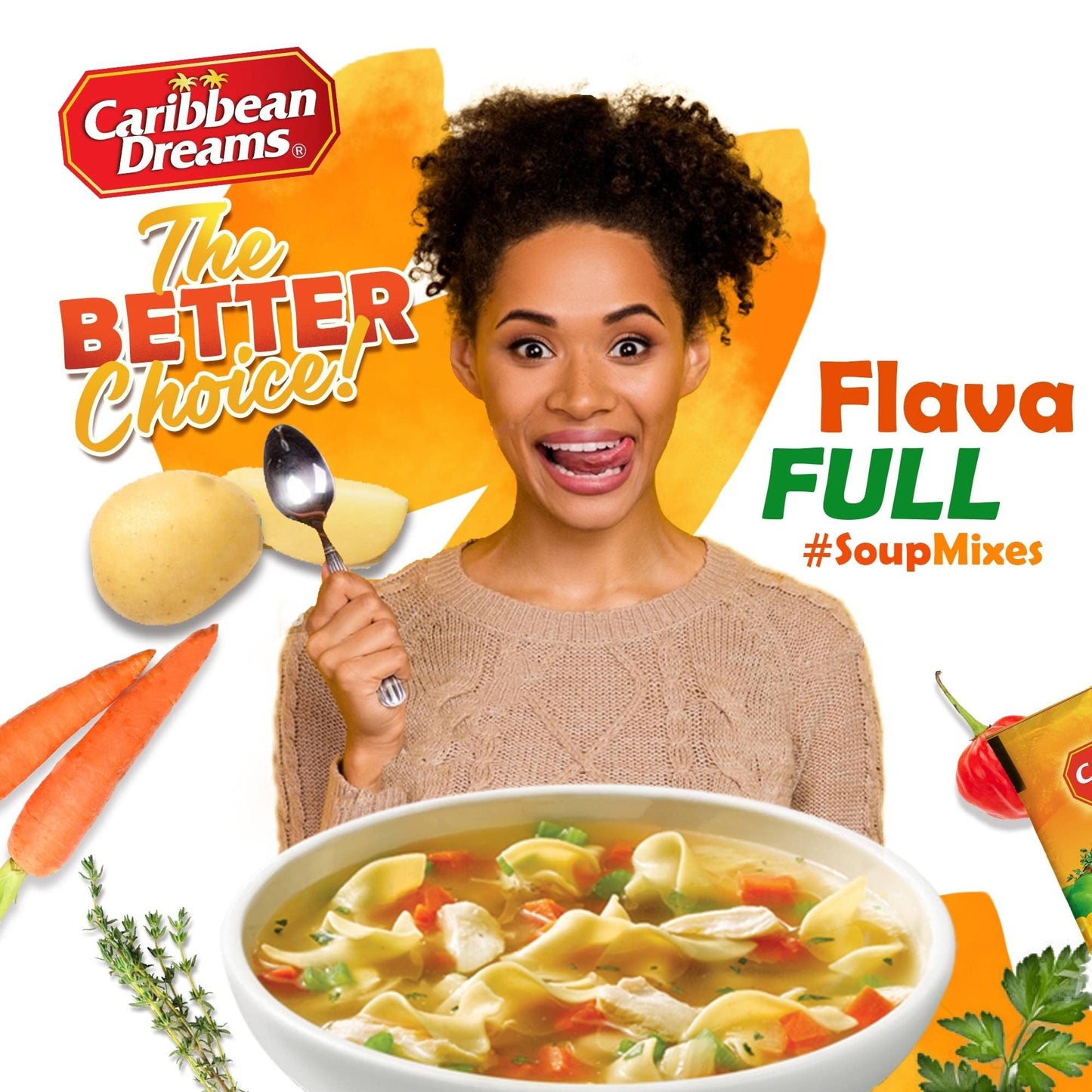 Caribbean Dreams Homestyle Vegetable Soup Mix, 50G (Pack Of 10)