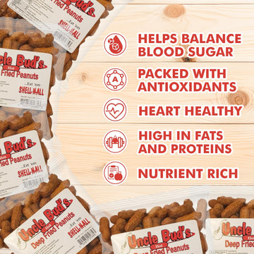 Uncle Bud'S Hot & Spicy Deep Fried Peanuts In Shell (6-Pack) | Premium Flavored Peanuts Variety Combo | Individual Snack Packs |