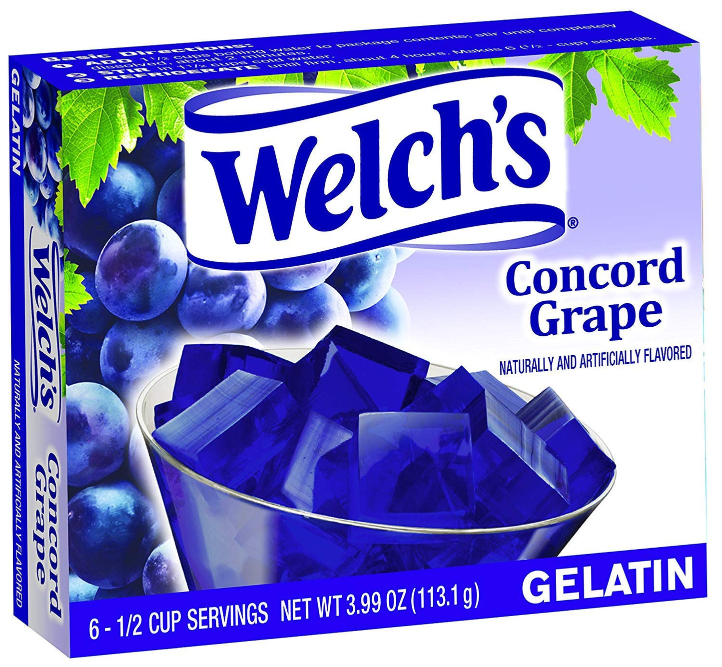 Welch'S Concord Grape Gelatin, 3.99 Oz, Pack Of 12