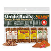Jerky-n-Spice Uncle Buds Deep Fried Peanuts - Spicy Variety Pack, 6 Individual Packs, Ideal for Parties, 7x7x7