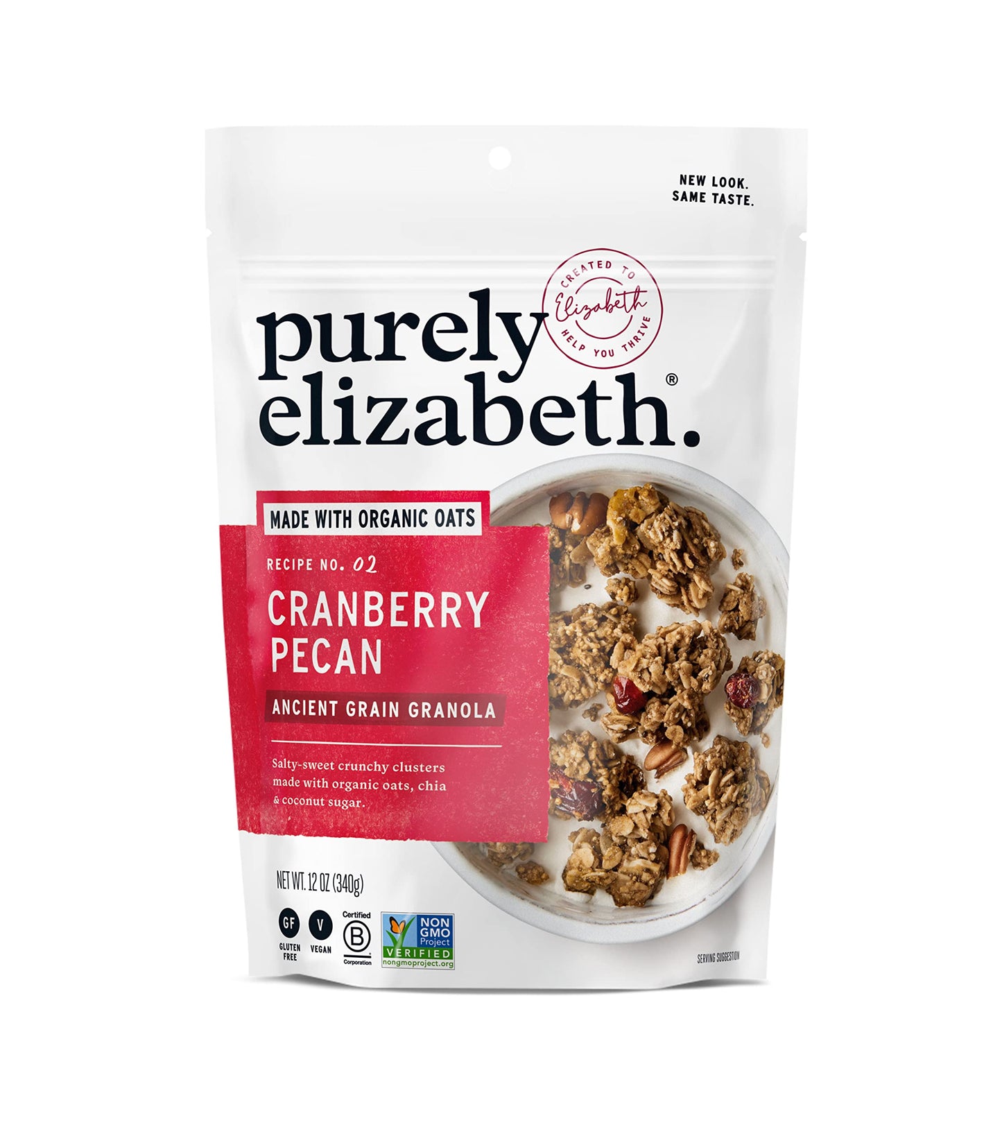 Purely Elizabeth Ancient Grain Granola, Certified Gluten-Free, Vegan & Non-Gmo | Coconut Sugar | Delicious Healthy Snack | Cranb