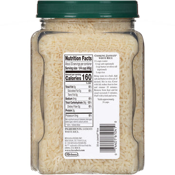 RiceSelect Jasmati Long Grain Jasmine Rice, Gluten-Free, Non-GMO, 32 oz (Pack of 4 Jars)