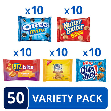 OREO Mini Cookies, Mini CHIPS AHOY! Cookies, RITZ Bits Cheese Crackers, Nutter Butter Bites & Wheat Thins Crackers, Nabisco Cook